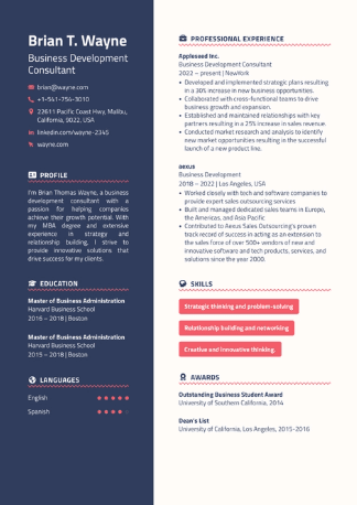 Coral Navy template preview